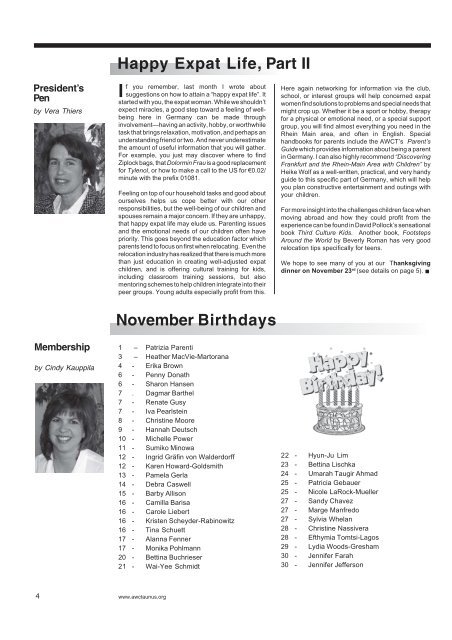 November 2006 JS.pmd - The American Women's Club of Taunus