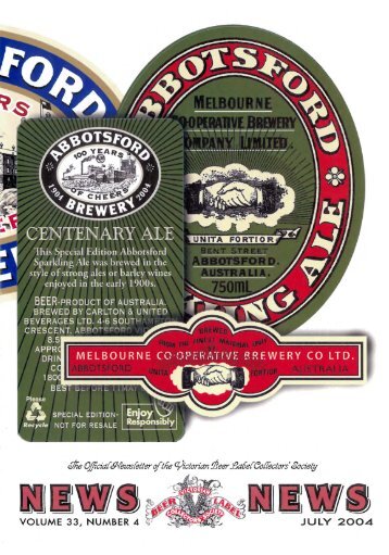 View Newsletter Online - The Victorian Beer label Collectors Society