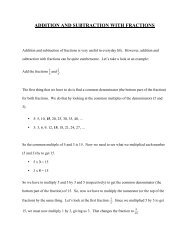 ADDITION AND SUBTRACTION WITH FRACTIONS