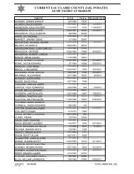 Jail Roster - Eau Claire County