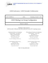 LIGO Mailing List Group Configuration - DCC - LIGO Scientific ...