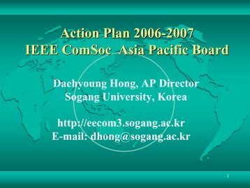 TAC Action Plan 2004 - IEEE Communications Society