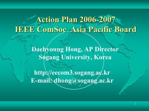 TAC Action Plan 2004 - IEEE Communications Society