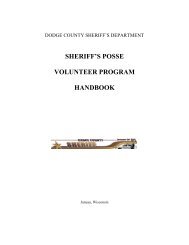 Sheriff's Posse Volunteer Program Handbook - Dodge County