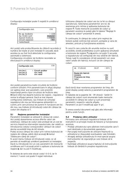 Manual de instalare si utilizare - Calor