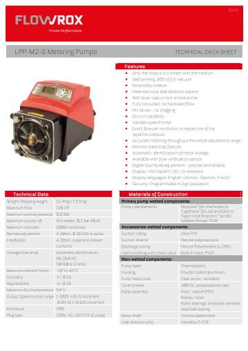 LPP-M2-S Metering Pumps - Flowrox