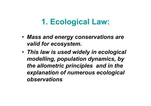 Introduction to Ecosystem Theory