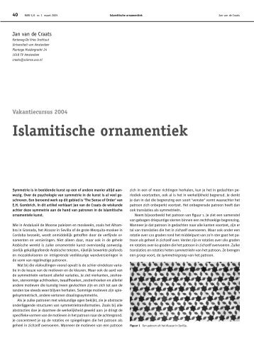 Islamitische ornamentiek - Nieuw Archief voor Wiskunde