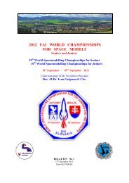 2012 FAI WORLD CHAMPIONSHIPS  FOR SPACE MODELS