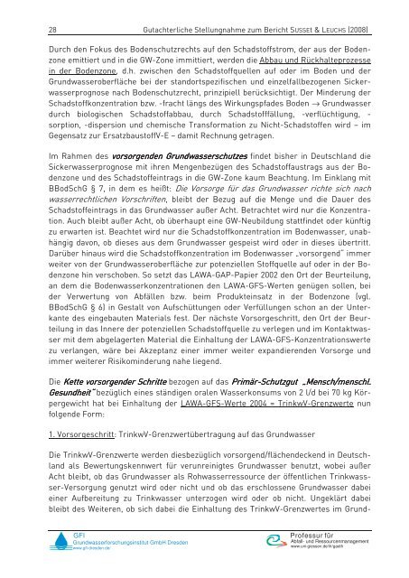 Wissenschaftliche Bewertung des UBA-Abschlussberichtes