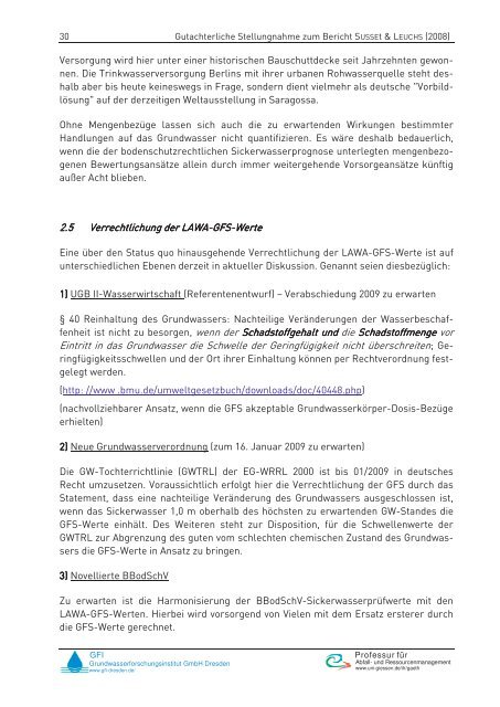 Wissenschaftliche Bewertung des UBA-Abschlussberichtes