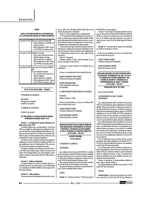 Intendencia de Principales Contribuyentes Nacionales (Lima ... - AELE