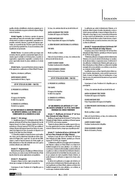 Intendencia de Principales Contribuyentes Nacionales (Lima ... - AELE