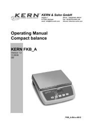 Operating Manual Compact balance - KERN & SOHN GmbH