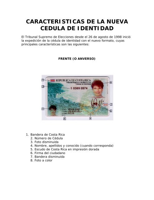 CARACTERISTICAS DE LA NUEVA CEDULA DE IDENTIDAD