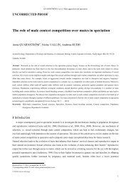 The role of male contest competition over mates in speciation
