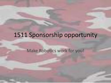 Example Sponsorship Presentation Template - Penfield Robotics