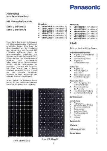 Panasonic Module Montageanleitung - Gerenda Solar
