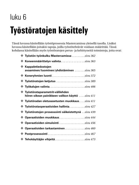 Mastercam X4 kÃ¤yttÃ¶opas - Mastercam.fi