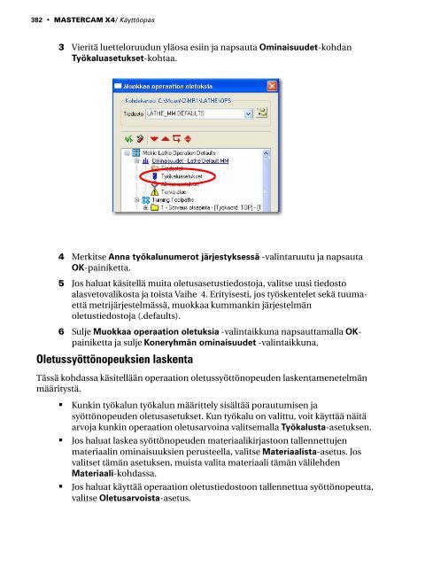 Mastercam X4 kÃ¤yttÃ¶opas - Mastercam.fi