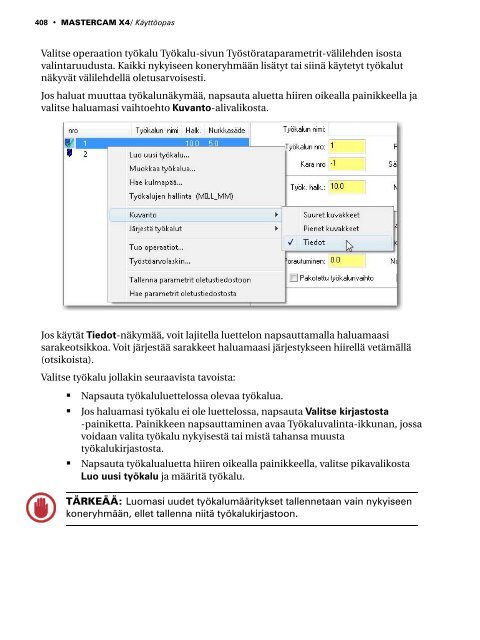 Mastercam X4 kÃ¤yttÃ¶opas - Mastercam.fi