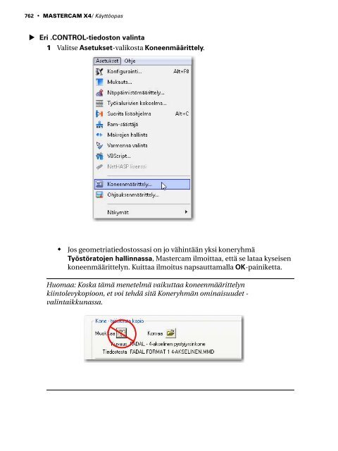 Mastercam X4 kÃ¤yttÃ¶opas - Mastercam.fi