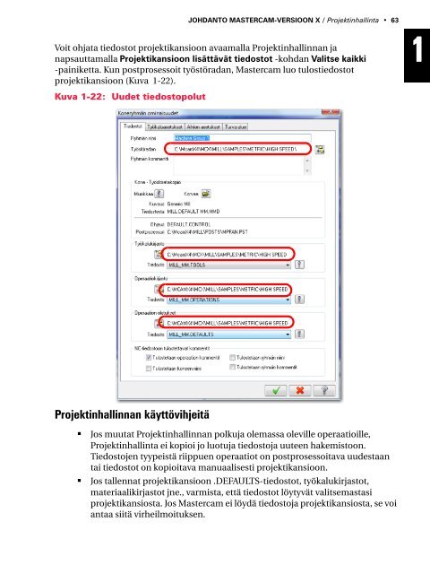 Mastercam X4 kÃ¤yttÃ¶opas - Mastercam.fi