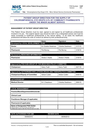 Chloramphenicol Eye Drops - Community Pharmacy