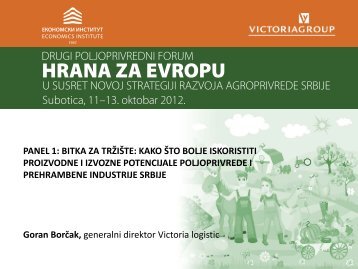 Goran BorÄak, generalni direktor, Victoria logistic