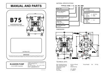 MANUAL AND PARTS - Blagdon Pump