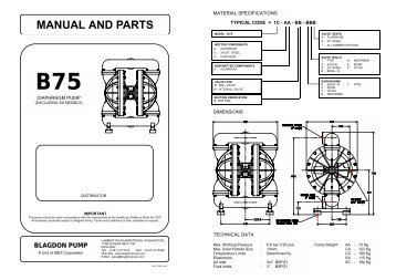 MANUAL AND PARTS - Blagdon Pump