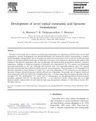 Development of novel topical tranexamic acid liposome formulations