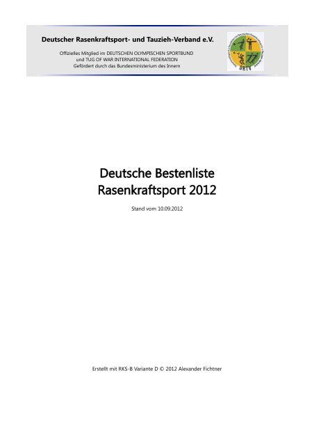Deutsche Bestenliste Rasenkraftsport 2012 - DRTV