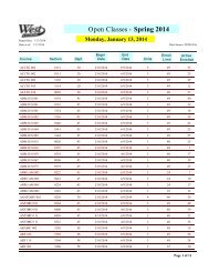 Open Class List - West Los Angeles College