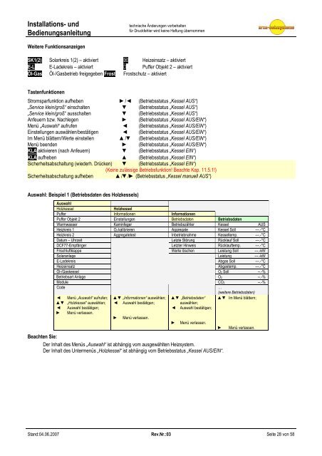 und Bedienungsanleitung LC2 T - Arca Heizsysteme ek