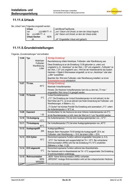 und Bedienungsanleitung LC2 T - Arca Heizsysteme ek