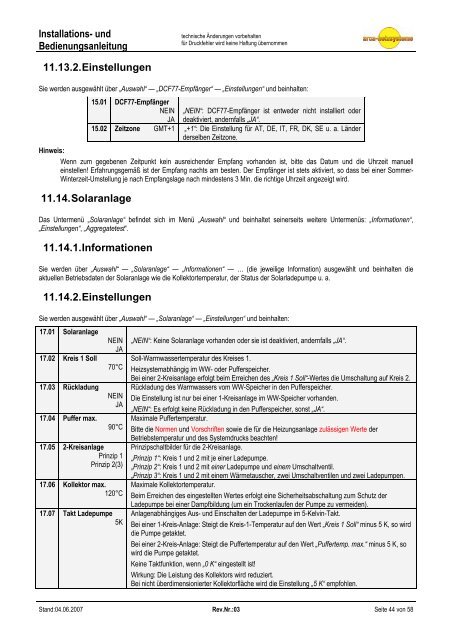 und Bedienungsanleitung LC2 T - Arca Heizsysteme ek