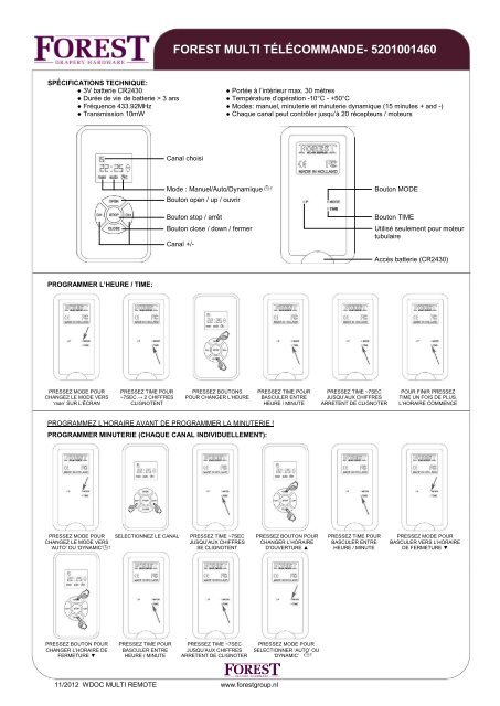 FOREST MULTI TÉLÉCOMMANDE- 5201001460 - Forest Group