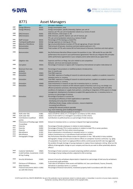 KPIs for ESG - DVFA