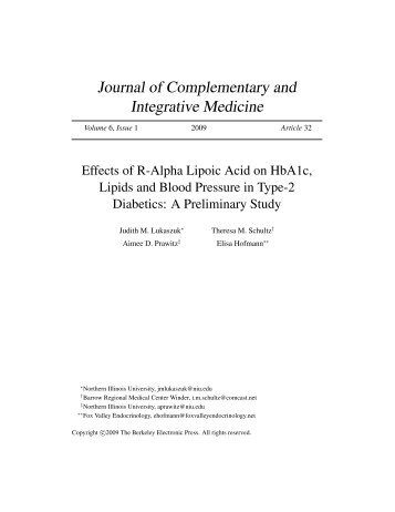 Effects of R-Alpha Lipoic Acid on HbA1c, Lipids and ... - AFBoard.com