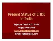Present Status of EHDI in India