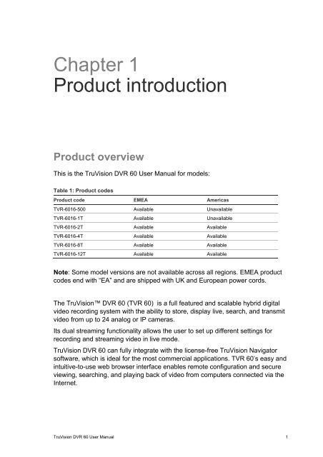 TruVision DVR 60 User Manual - Interlogix