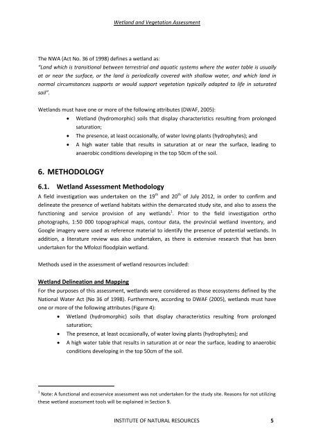 WETLAND DELINEATION REPORT - SRK Consulting