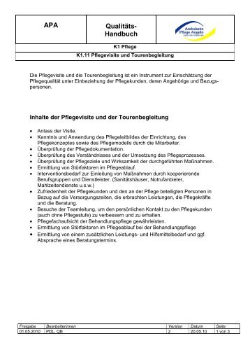 APA Qualitäts- Handbuch - Ambulante Pflege Angeln