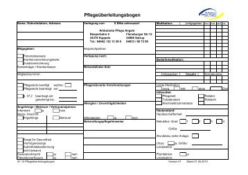 K1.12 Pflegeüberleitungsbogen - Ambulante Pflege Angeln