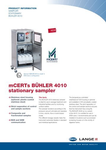 mCERTs BÃHLER 4010 stationary sampler - HACH LANGE