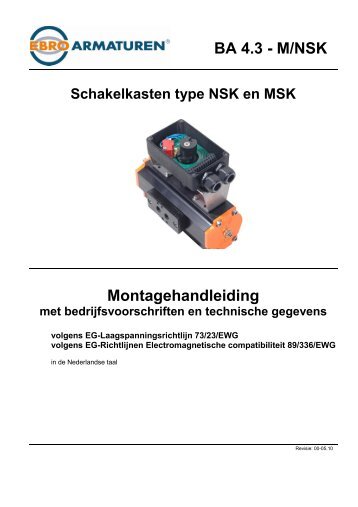 Schakelkasten type NSK en MSK ... - Ebro Armaturen