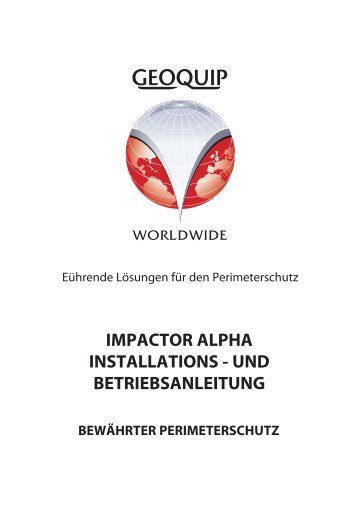 impactor alpha installations - und betriebsanleitung - Geoquip