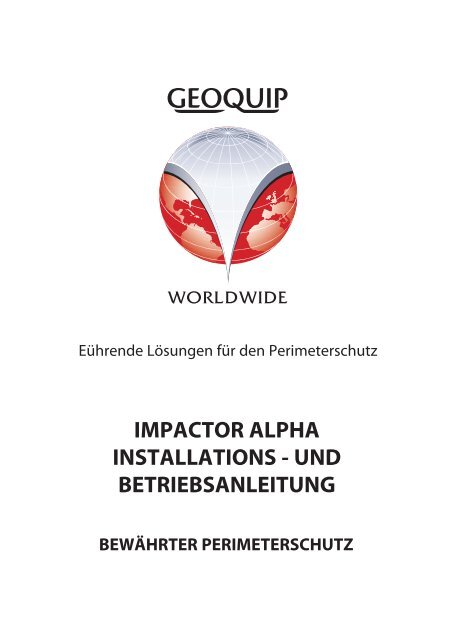 impactor alpha installations - und betriebsanleitung - Geoquip