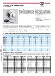 CENTRIFUGAL IN-LINE FANS VENT Series